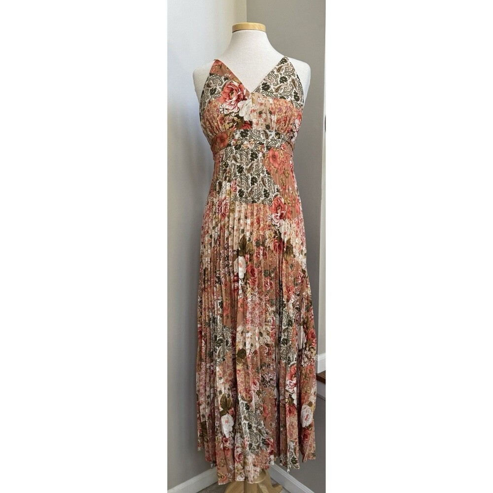 Jessica Simpson Floral Patchwork Pleated Maxi Dress – Size XL - Picture 2 of 12